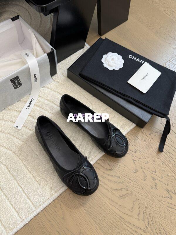 Replica Chanel Vintage CC Quilted Cambon Ballerina G24712 Black 4