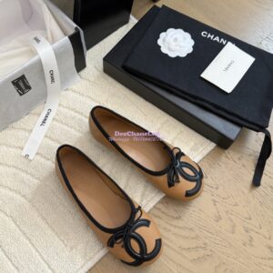 Replica Chanel Vintage CC Quilted Cambon Ballerina G24712 Camel