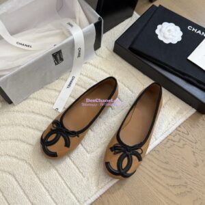 Replica Chanel Vintage CC Quilted Cambon Ballerina G24712 Camel 2