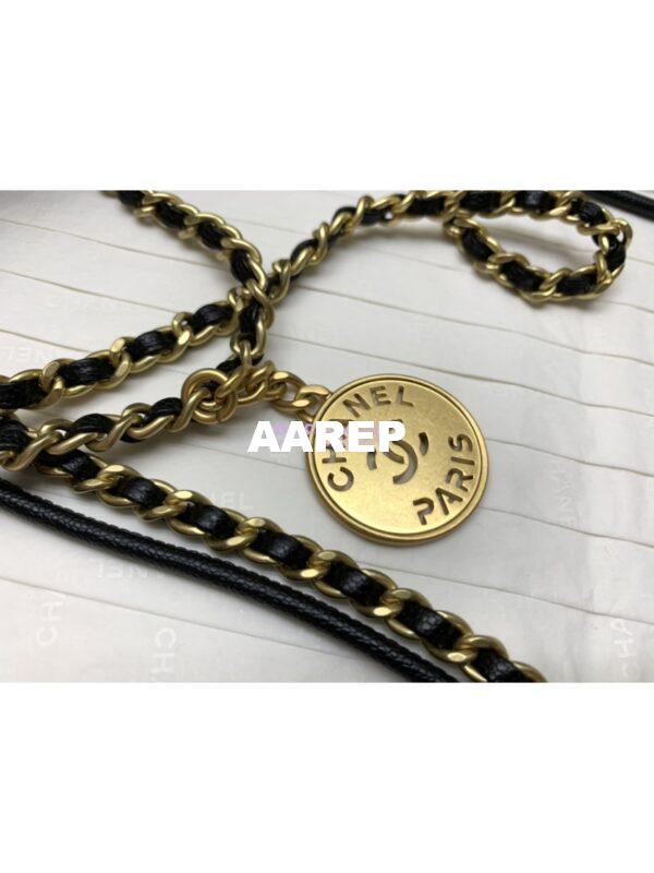 Replica Chanel Mini 22 Handbag Shiny Grained Calfskin Lacquered & Gold Metal AS3980 Black 6
