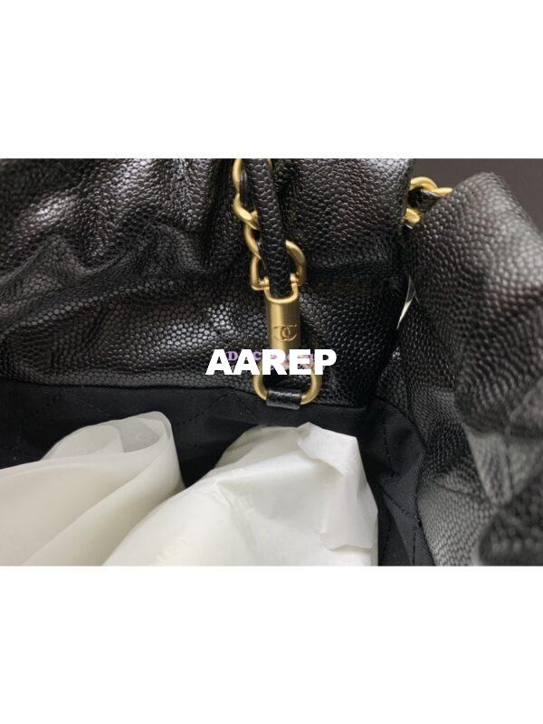 Replica Chanel Mini 22 Handbag Shiny Grained Calfskin Lacquered & Gold Metal AS3980 Black 9