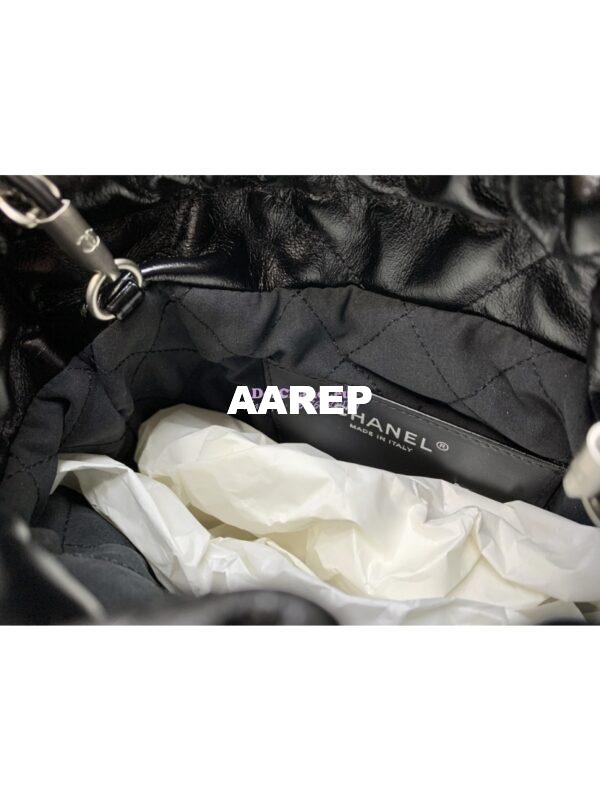 Replica Chanel Mini 22 Handbag Metallic Shaded Calfskin & Silver Metal AS3980 Black Silver 10
