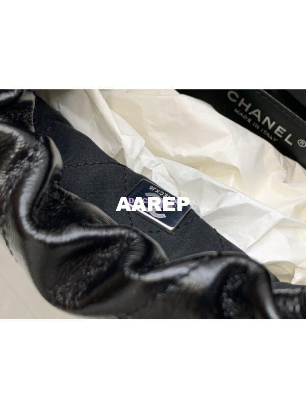 Replica Chanel Mini 22 Handbag Metallic Shaded Calfskin & Silver Metal AS3980 Black Silver 11