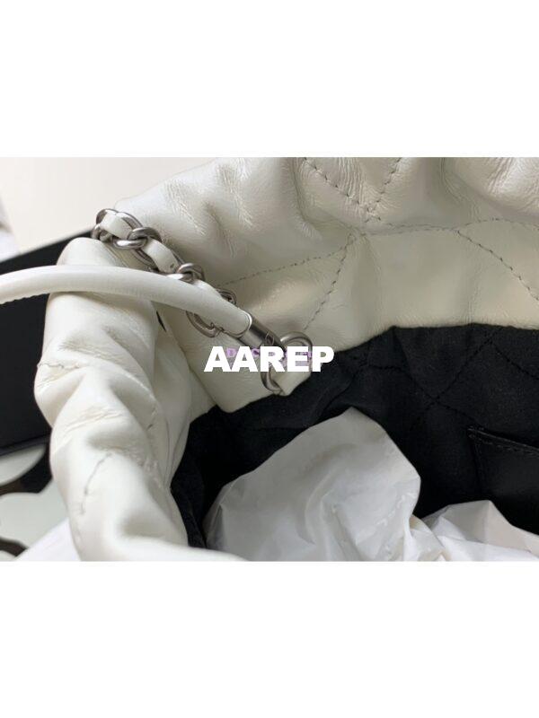 Replica Chanel Mini 22 Handbag Metallic Shaded Calfskin & Silver Metal AS3980 White Silver 7