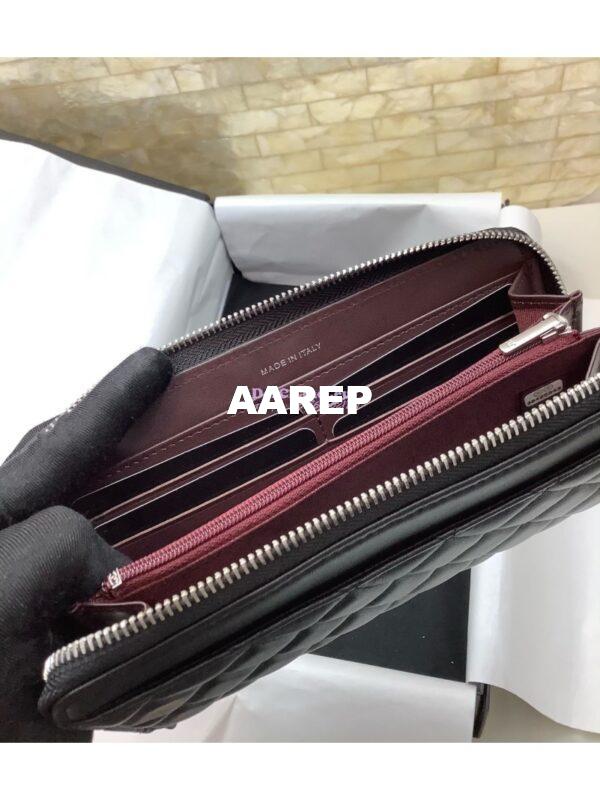 Replica Chanel zip around wallet A50097 in black lambskin leather 16