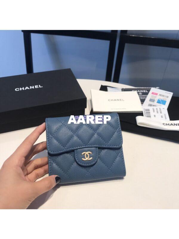 Replica Chanel Small Zip Pocket Wallet in caviar leather A82288 6