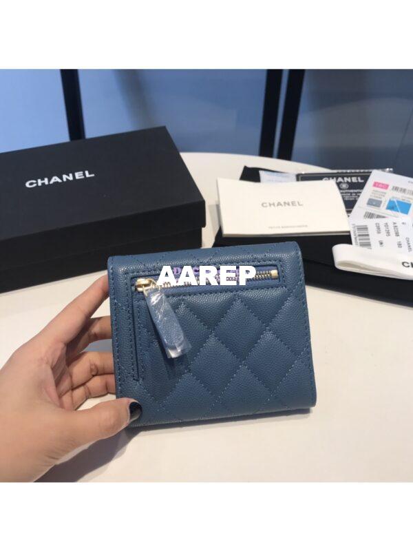 Replica Chanel Small Zip Pocket Wallet in caviar leather A82288 11