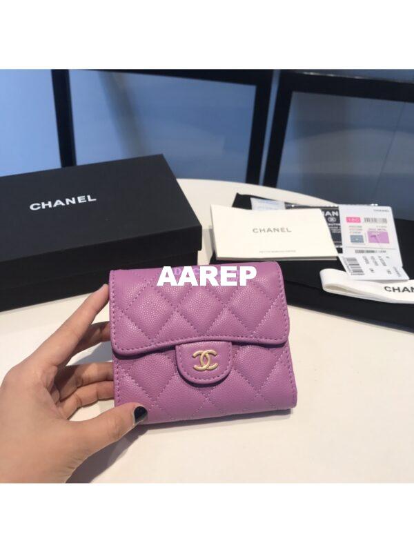 Replica Chanel Small Zip Pocket Wallet in caviar leather A82288 12