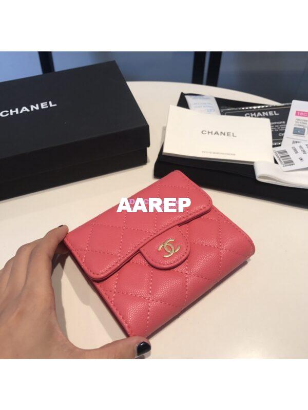 Replica Chanel Small Zip Pocket Wallet in caviar leather A82288 24