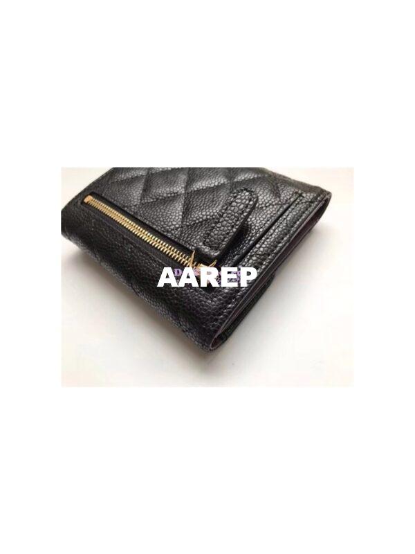 Replica Chanel Small Zip Pocket Wallet in black caviar leather A82288 8
