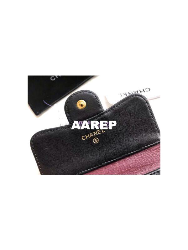 Replica Chanel Small Zip Pocket Wallet in black lambskin leather A82288 7