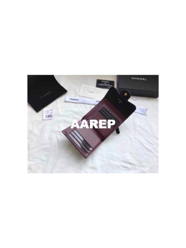 Replica Chanel Small Zip Pocket Wallet in black lambskin leather A82288 8