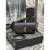 Replica YSL Saint Laurent Envelope Large Bag In Mix Matelasse Grain De Poudre Embossed Leather 487198 Black with Silver Hardware