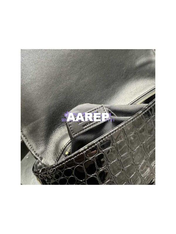 Replica YSL Saint Laurent Kate 99 Chain Bag In Crocodile Embossed Calfskin 6606181 Black 11