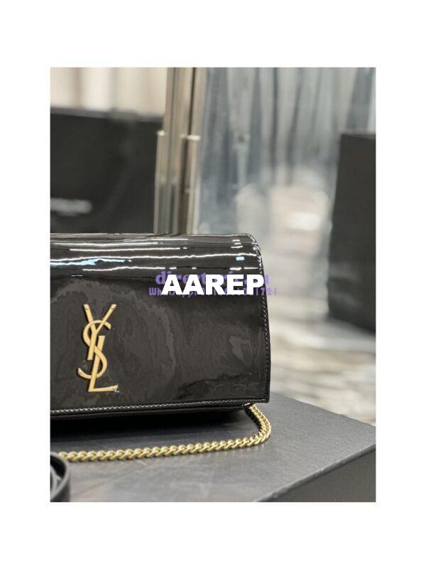 Replica YSL Saint Laurent Kate 99 Chain Bag In Quilted Patent Calfskin 6606181 Black 4