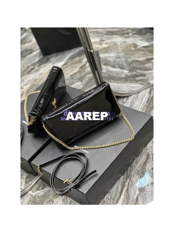 Replica YSL Saint Laurent Kate 99 Chain Bag In Quilted Patent Calfskin 6606181 Black 11