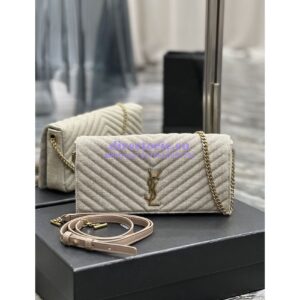 Replica YSL Saint Laurent Kate 99 Chain Bag In Quilted Linen 6606181 Beige