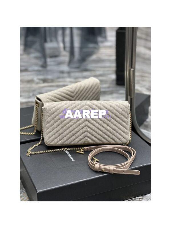 Replica YSL Saint Laurent Kate 99 Chain Bag In Quilted Linen 6606181 Beige 10