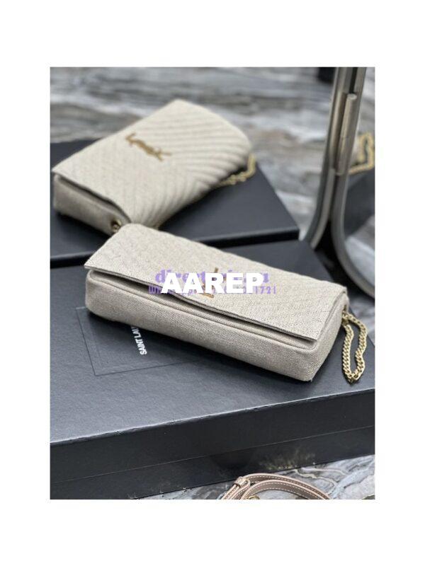 Replica YSL Saint Laurent Kate 99 Chain Bag In Quilted Linen 6606181 Beige 11