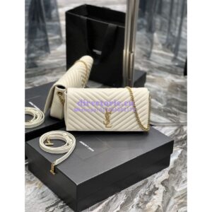 Replica YSL Saint Laurent Kate 99 Chain Bag In Quilted Lambskin 6606181 White