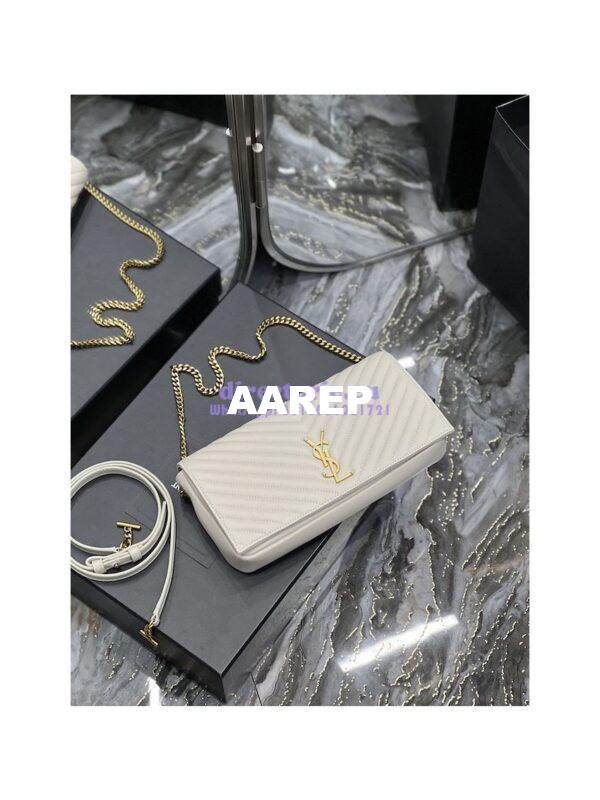 Replica YSL Saint Laurent Kate 99 Chain Bag In Quilted Lambskin 6606181 White 5