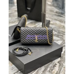 Replica YSL Saint Laurent Kate 99 Chain Bag In Quilted Lambskin 6606181 Black 2