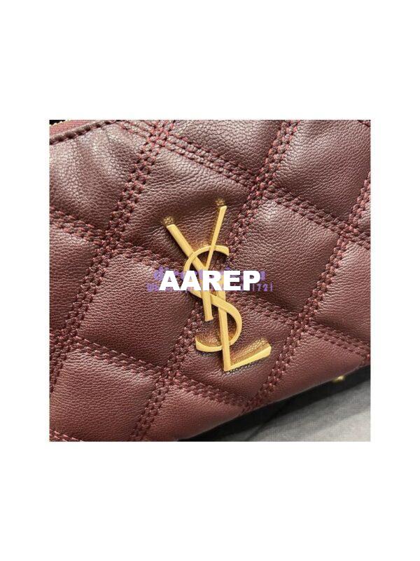 Replica Saint Laurent YSL Becky Double-Zip Pouch in Quilted Lambskin 608941 Wine 8