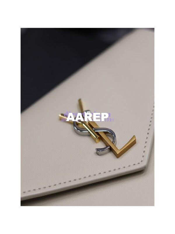Replica YSL Saint Laurent Cassandre Envelope Chain Wallet In Smooth Leather 743050 Blanc 10