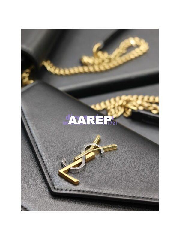 Replica YSL Saint Laurent Cassandre Envelope Chain Wallet In Smooth Leather 743050 Black 9