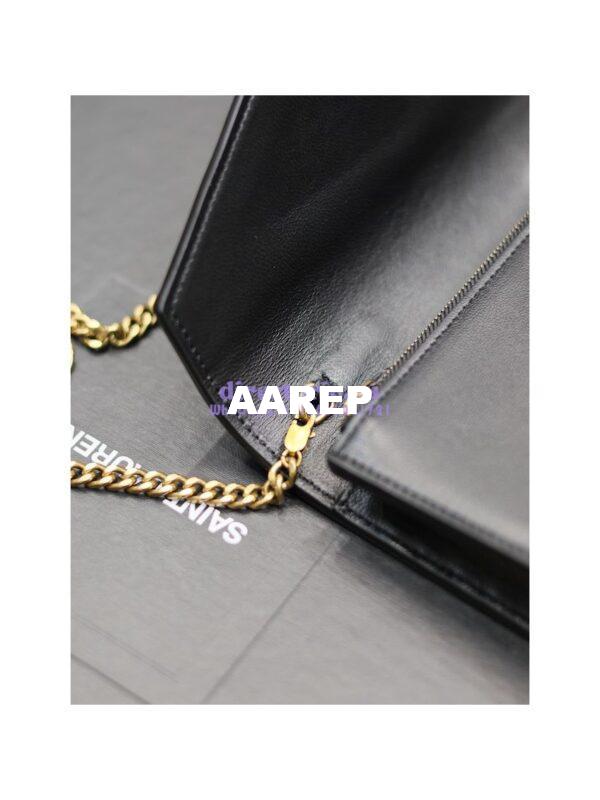 Replica YSL Saint Laurent Cassandre Envelope Chain Wallet In Smooth Leather 743050 Black 11