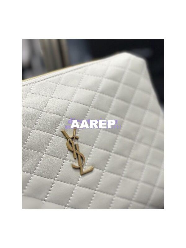Replica YSL Saint Laurent Gaby Cosmetic Pouch In Quilted Leather 7339551 Blanc 7