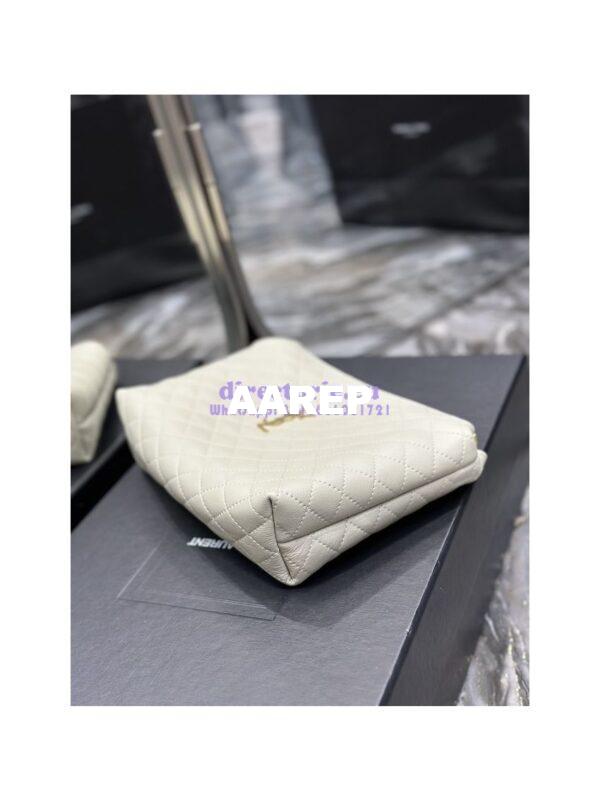 Replica YSL Saint Laurent Gaby Cosmetic Pouch In Quilted Leather 7339551 Blanc 9