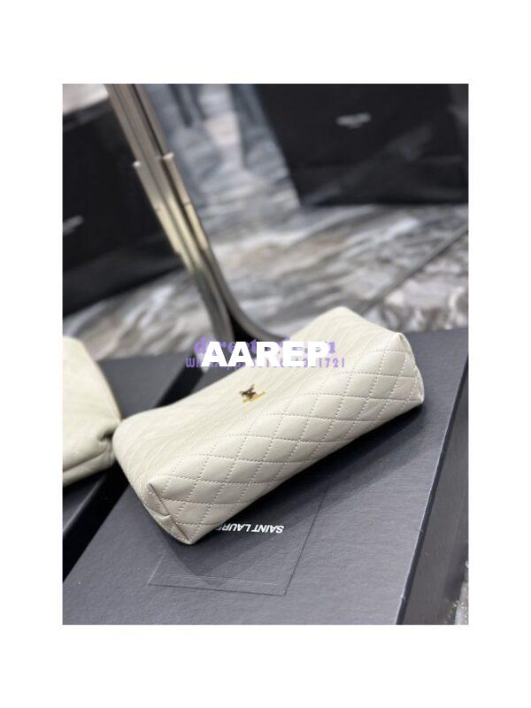 Replica YSL Saint Laurent Gaby Cosmetic Pouch In Quilted Leather 7339551 Blanc 11