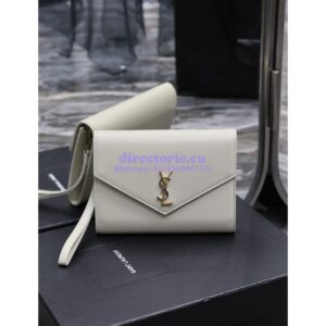 Replica YSL Saint Laurent Cassandre Flap Pouch In Smooth Leather 650858 Blanc