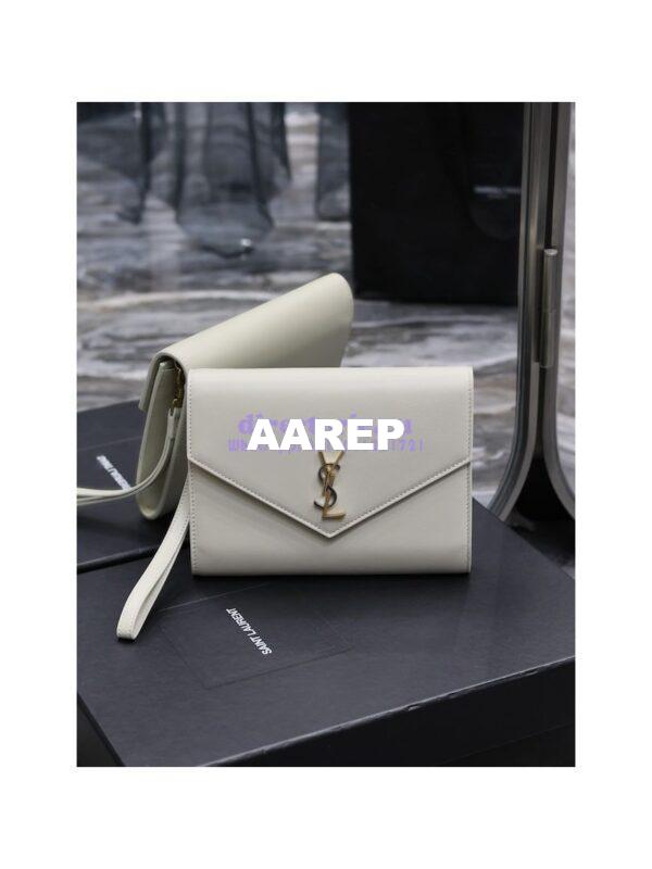 Replica YSL Saint Laurent Cassandre Flap Pouch In Smooth Leather 650858 Blanc