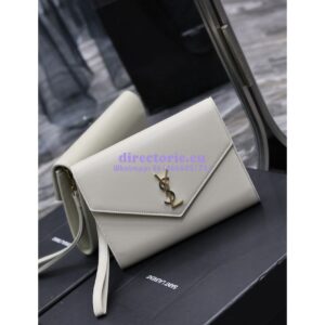 Replica YSL Saint Laurent Cassandre Flap Pouch In Smooth Leather 650858 Blanc 2