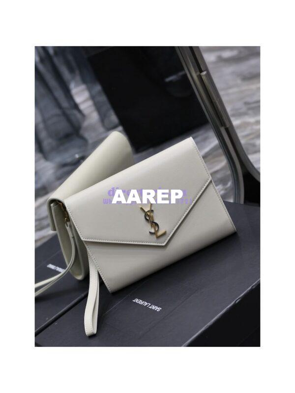 Replica YSL Saint Laurent Cassandre Flap Pouch In Smooth Leather 650858 Blanc 2
