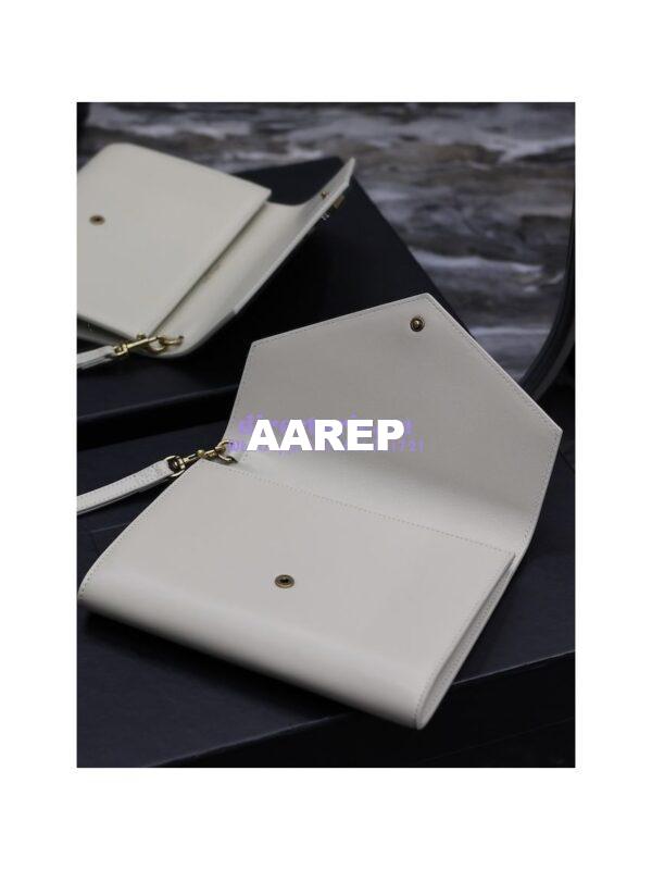 Replica YSL Saint Laurent Cassandre Flap Pouch In Smooth Leather 650858 Blanc 8