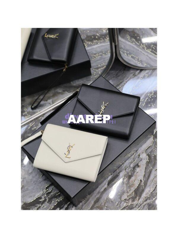 Replica YSL Saint Laurent Cassandre Flap Pouch In Smooth Leather 650858 Black 3