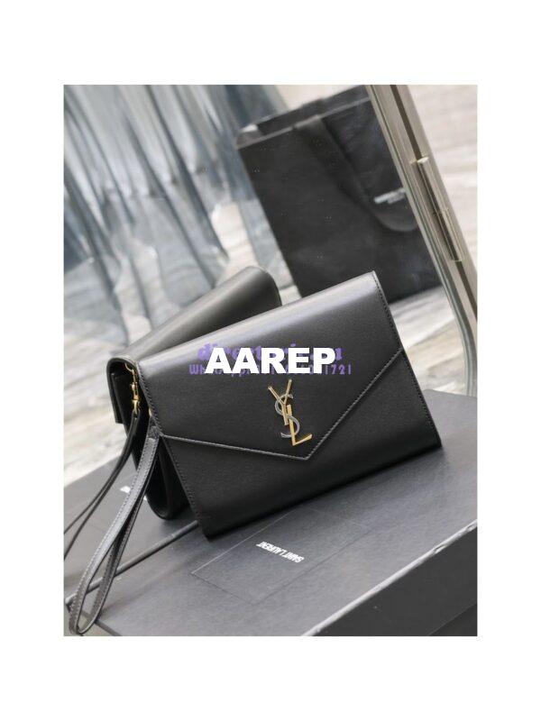 Replica YSL Saint Laurent Cassandre Flap Pouch In Smooth Leather 650858 Black 5