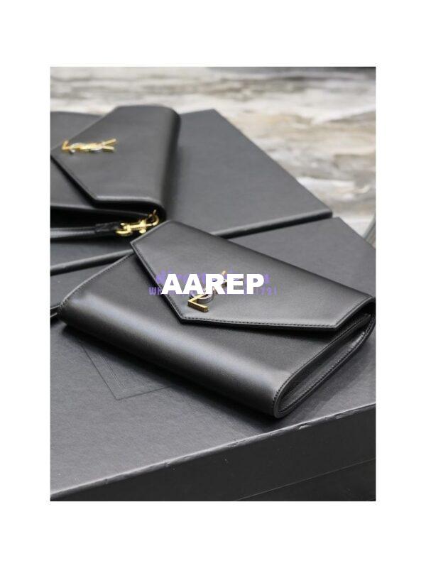Replica YSL Saint Laurent Cassandre Flap Pouch In Smooth Leather 650858 Black 6