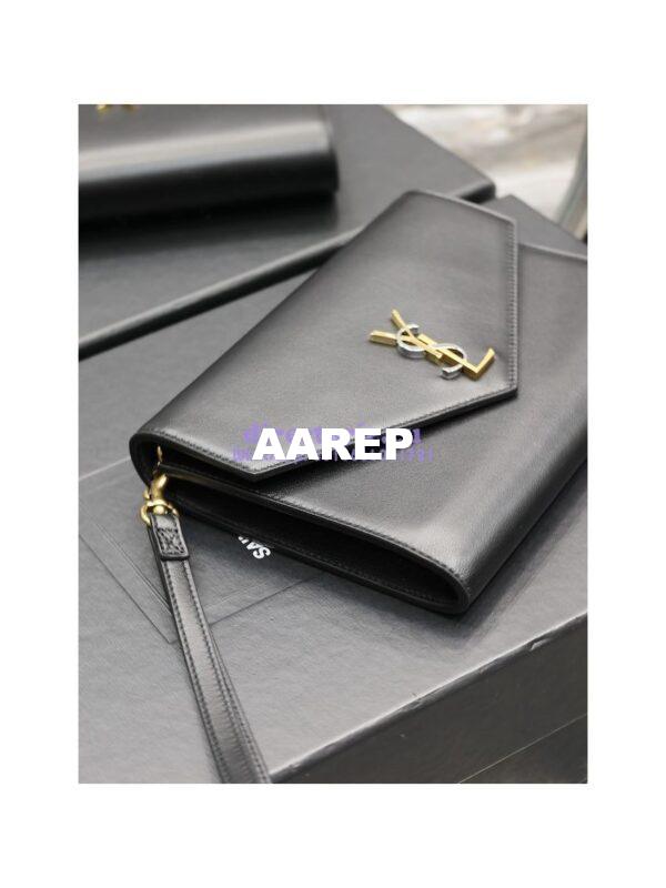 Replica YSL Saint Laurent Cassandre Flap Pouch In Smooth Leather 650858 Black 7