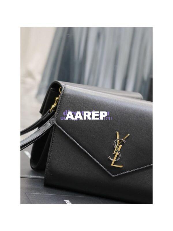 Replica YSL Saint Laurent Cassandre Flap Pouch In Smooth Leather 650858 Black 8