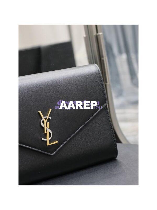 Replica YSL Saint Laurent Cassandre Flap Pouch In Smooth Leather 650858 Black 9