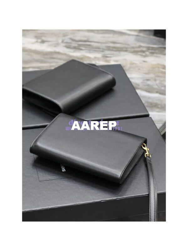 Replica YSL Saint Laurent Cassandre Flap Pouch In Smooth Leather 650858 Black 16