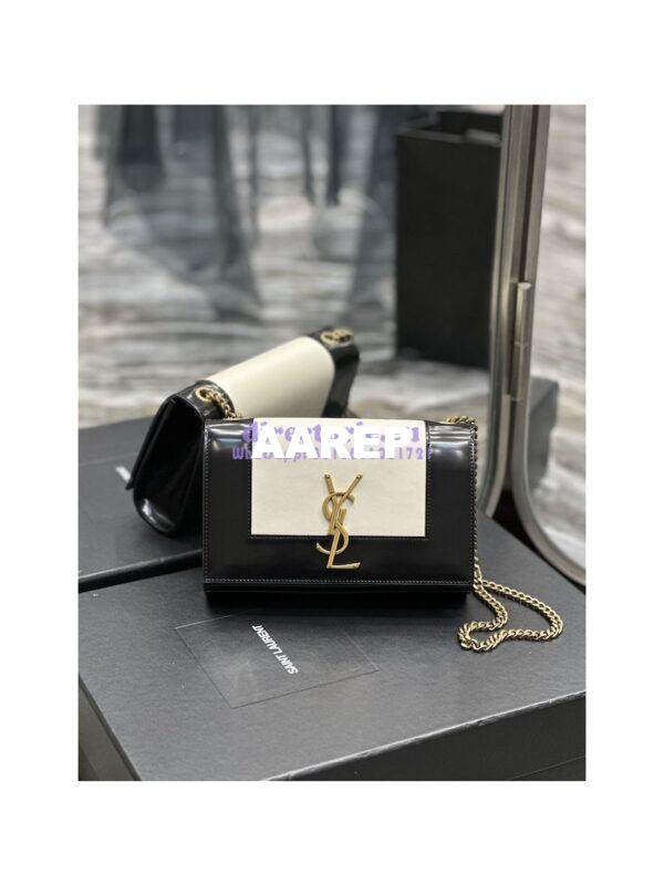 Replica YSL Saint Laurent Kate small two-tone leather shoulder bag Lambskin 742580 3
