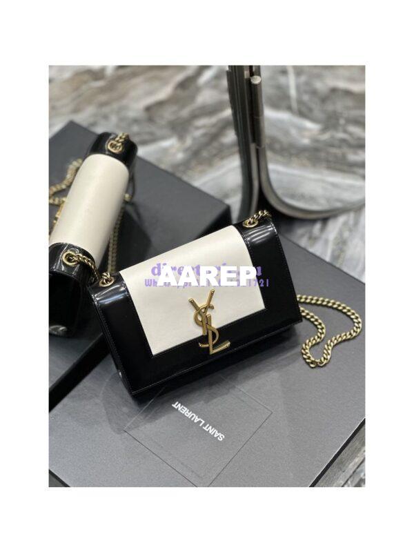 Replica YSL Saint Laurent Kate small two-tone leather shoulder bag Lambskin 742580 4
