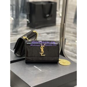 Replica YSL Saint Laurent Kate small chain bag in Patent Calfskin 469390 Black