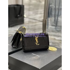Replica YSL Saint Laurent Kate small chain bag in Patent Calfskin 469390 Black 2