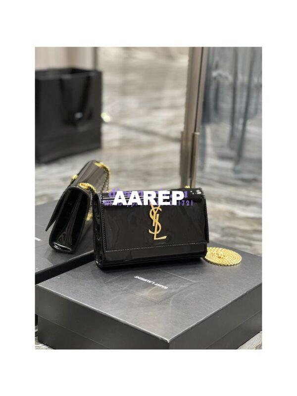 Replica YSL Saint Laurent Kate small chain bag in Patent Calfskin 469390 Black 4